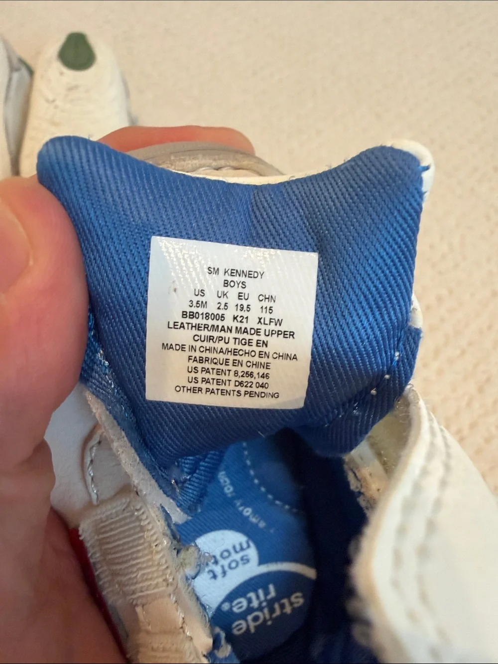 Stride Rite Kids White and Gray Velcro Walking Sneakers - Pair